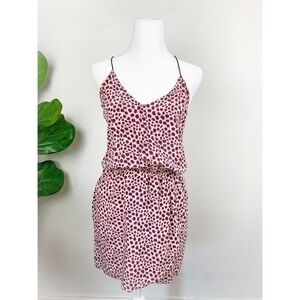 Karina Grimaldi REVOLVE Pink Animal Print 100% Silk Strappy Mini Dress Sz S